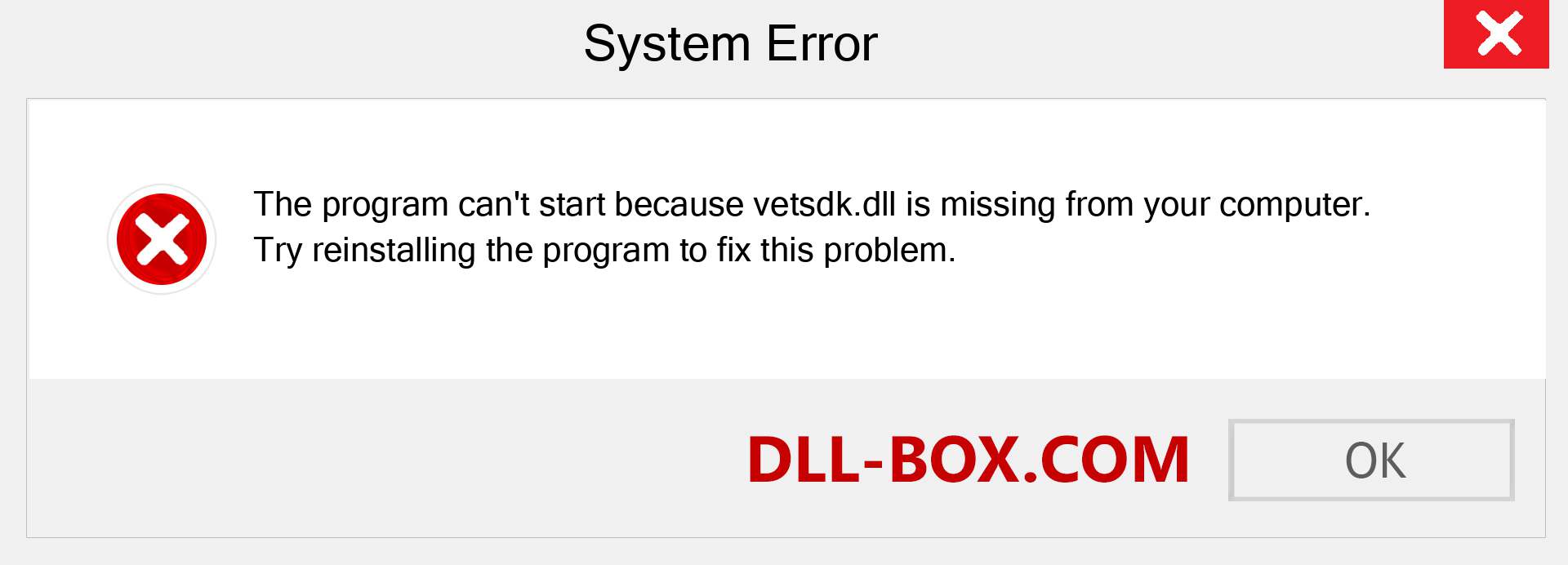  vetsdk.dll file is missing?. Download for Windows 7, 8, 10 - Fix  vetsdk dll Missing Error on Windows, photos, images